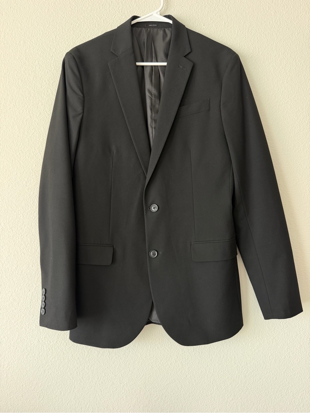 J.Ferrar JF Mens Black Slim Fit Suit Blazer Jacket Two Button Notch Lapel